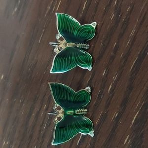 🦋 Vntg Alloy Butterfly Earrings